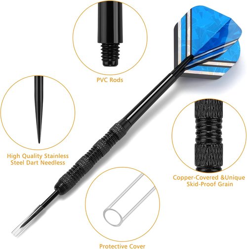Accmor Steel Tip Darts - 18 Grams Professional Metal Darts Set for Dartboard | Precision Performance