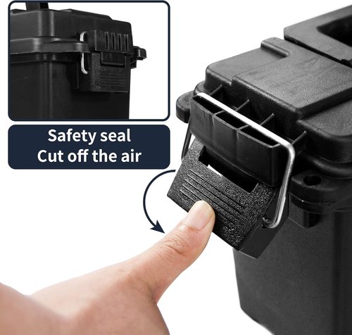 GUGULUZA Plastic Ammo Cans - 2-Pack Lockable Waterproof Storage Containers for Hunting Gear | Stackable Design
