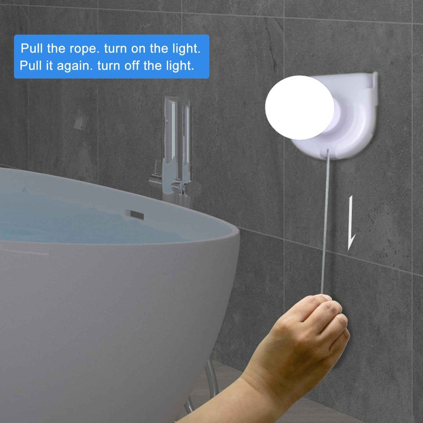 Shuwea 2 Pack Battery Operated Light Bulb, Stick-Up Battery Powered Wireless LED Closet Light Bulb, Self Adhesive Wall Mounted Light Fixture with Pull Chain for Cabinet Bedroom Living Room Kitchen