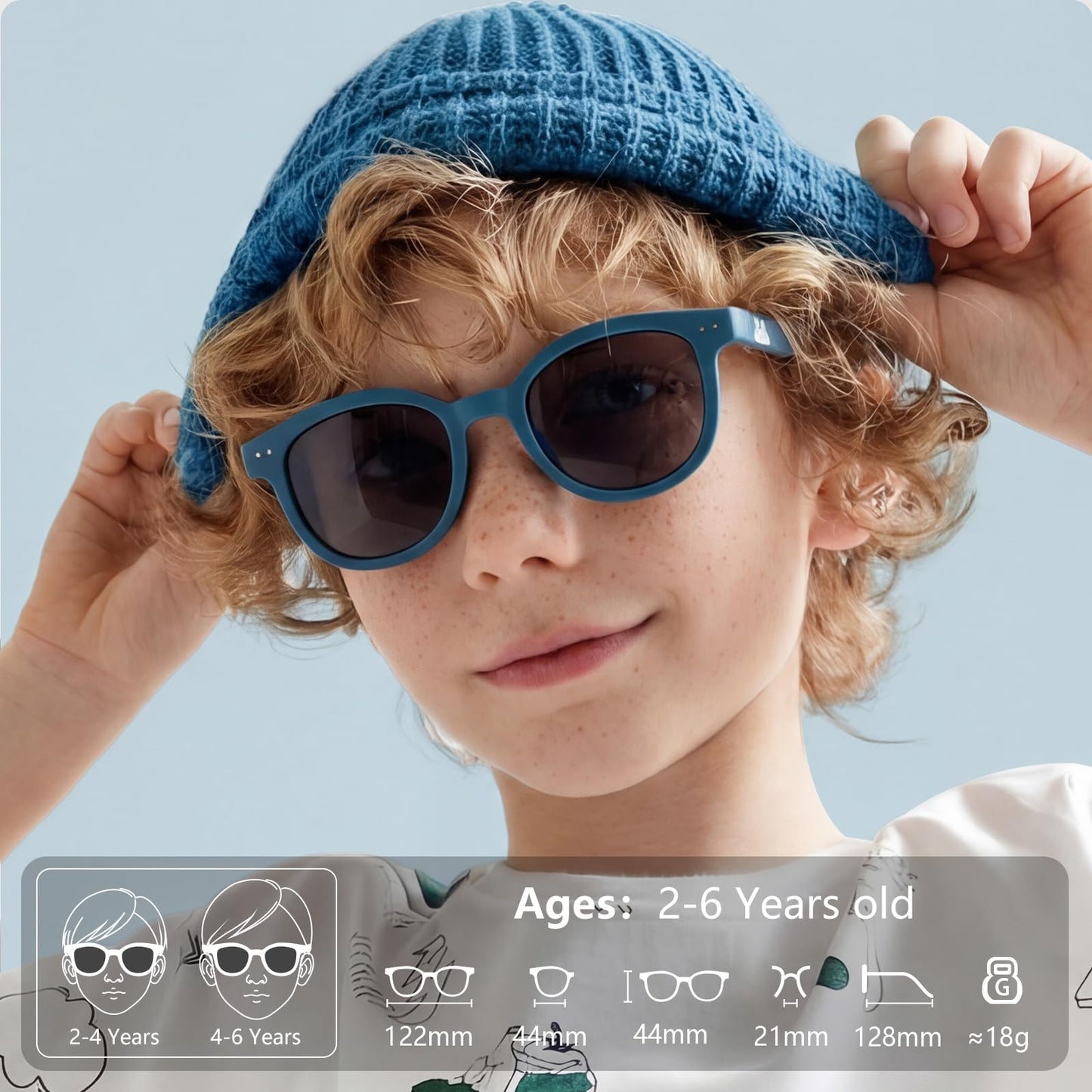 EYEBUDDY Kids Toddler Sunglasses Age 2-4/3-5 Boys Girls Polarized UV Protection Sun Glasses for Age 2-8