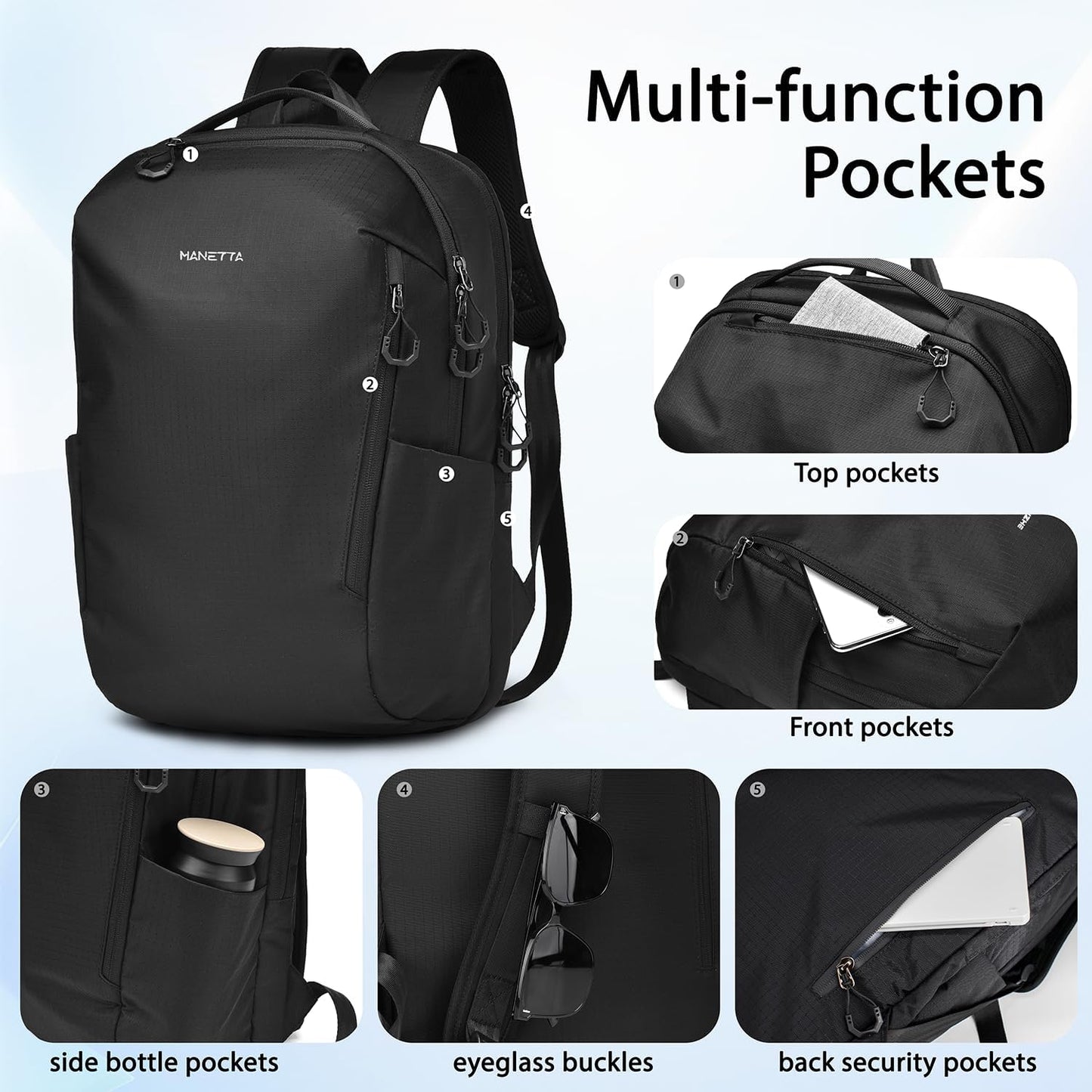 Skiennix Laptop Backpack - Minimalist, Abrasion & Water Resistant Daypack | 25L Lightweight Capacity for Work & Leisure