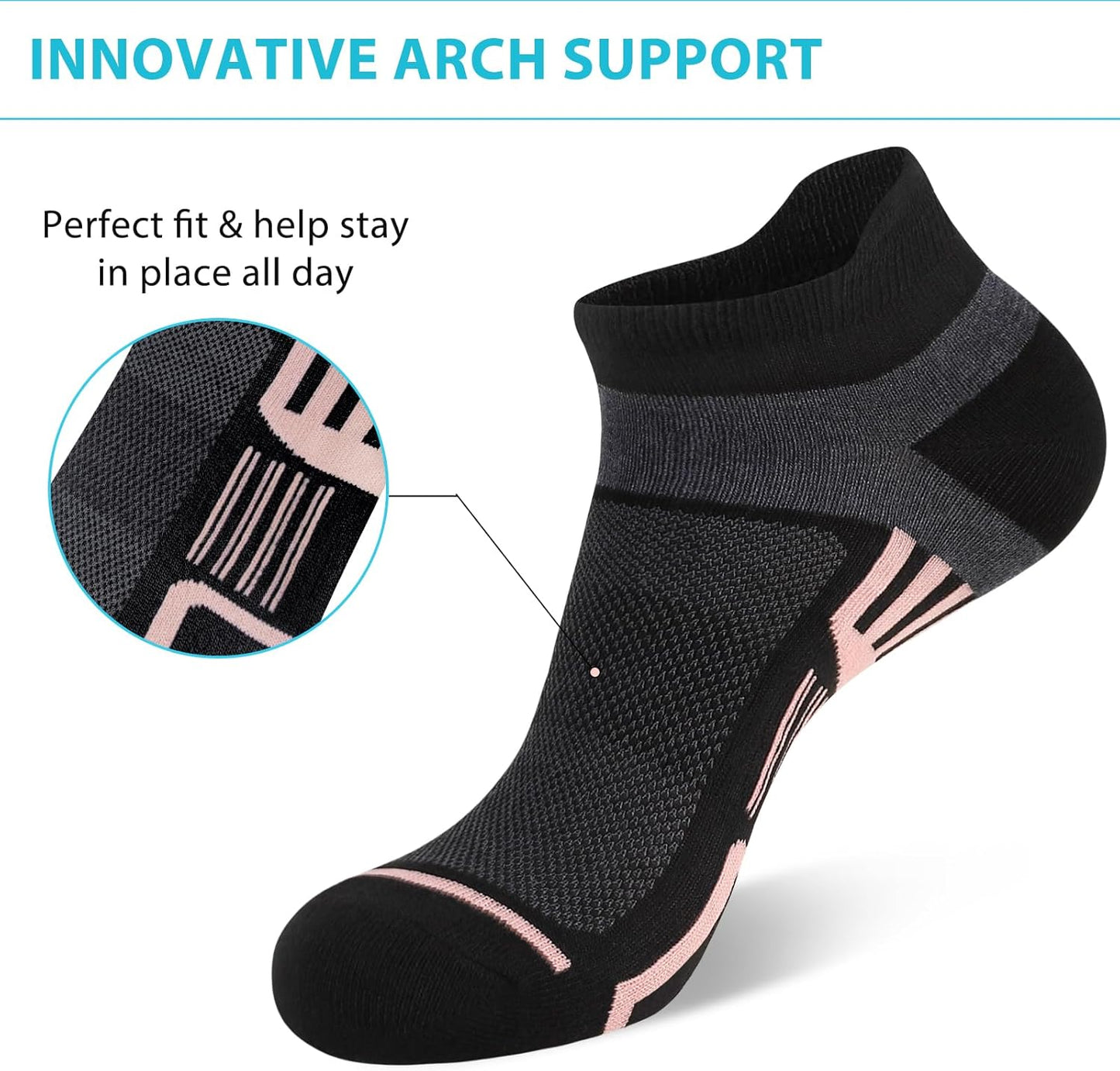 Shnn Women's Ankle Socks - Lightweight & Breathable Low Cut Design with Heel Tab | 10/15 Pairs