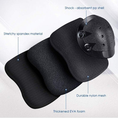 JBM Adult/Youth Knee Pads Elbow Pads and Wrist Guards Full Protective Gear for Skateboarding Skate Inline Riding Beginner Scooter Roller Skater (Black, Adult )