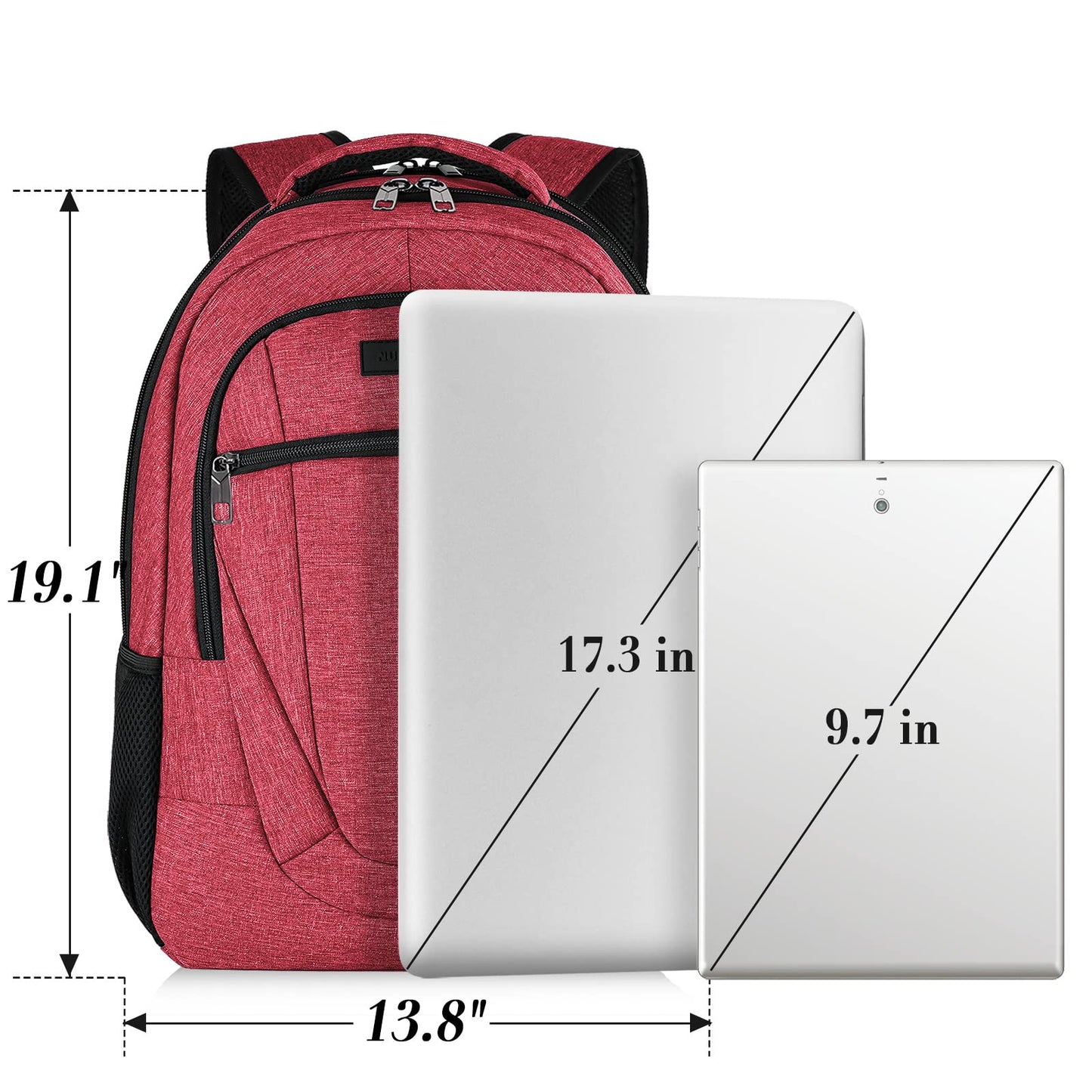 BIKROD Unisex Rose Laptop Backpack, Suitable for College Students, 17-inch Laptop Compartment, Spacious Interior, USB Charging Port, Anti-Theft Design, Comfortable Back Panel