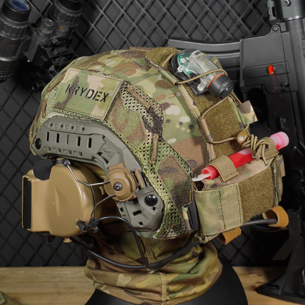 KRYDEX Helmet Cover for Fast Helmet Size M L/XL Maritime Helmet Airsoft Paintball Helmet (Camo, M)