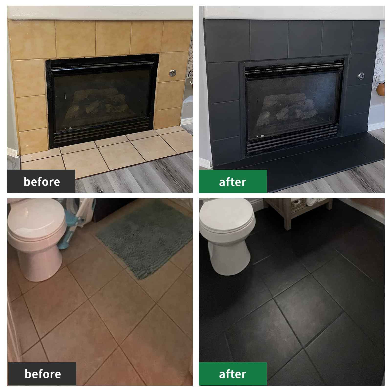 styleonme Tub and Tile Spray Paint Black, 450ml 1 pack, Diy Countertop Paint kit, Suitable for Ceramic, Porcelain, Fiberglass, Bathtub, Tile, Bathroom wall Repair Spray Paints