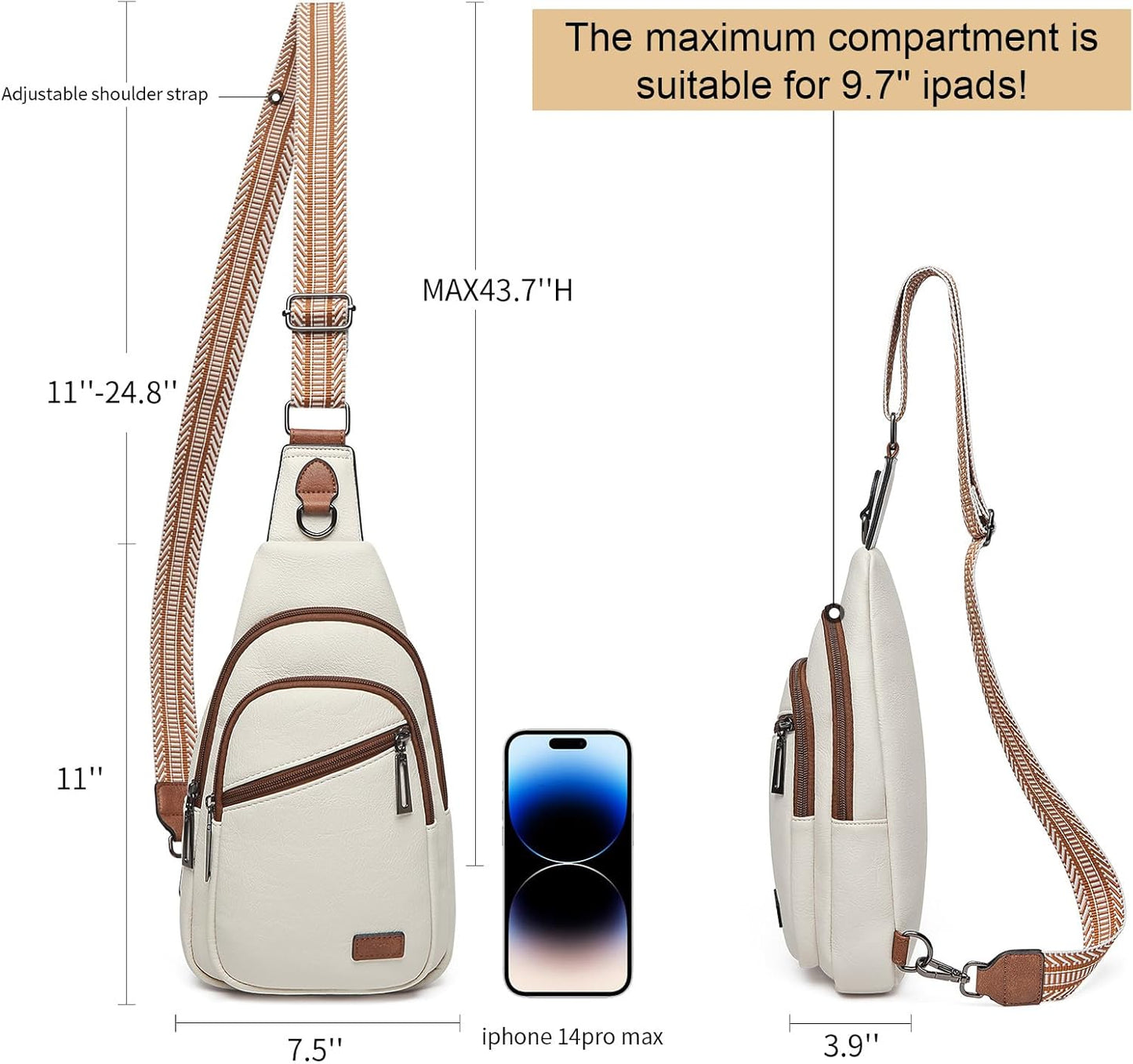 Skiennix 7L Sling Bag - Stylish Crossbody Purse for Women | Compact Travel Shoulder Backpack