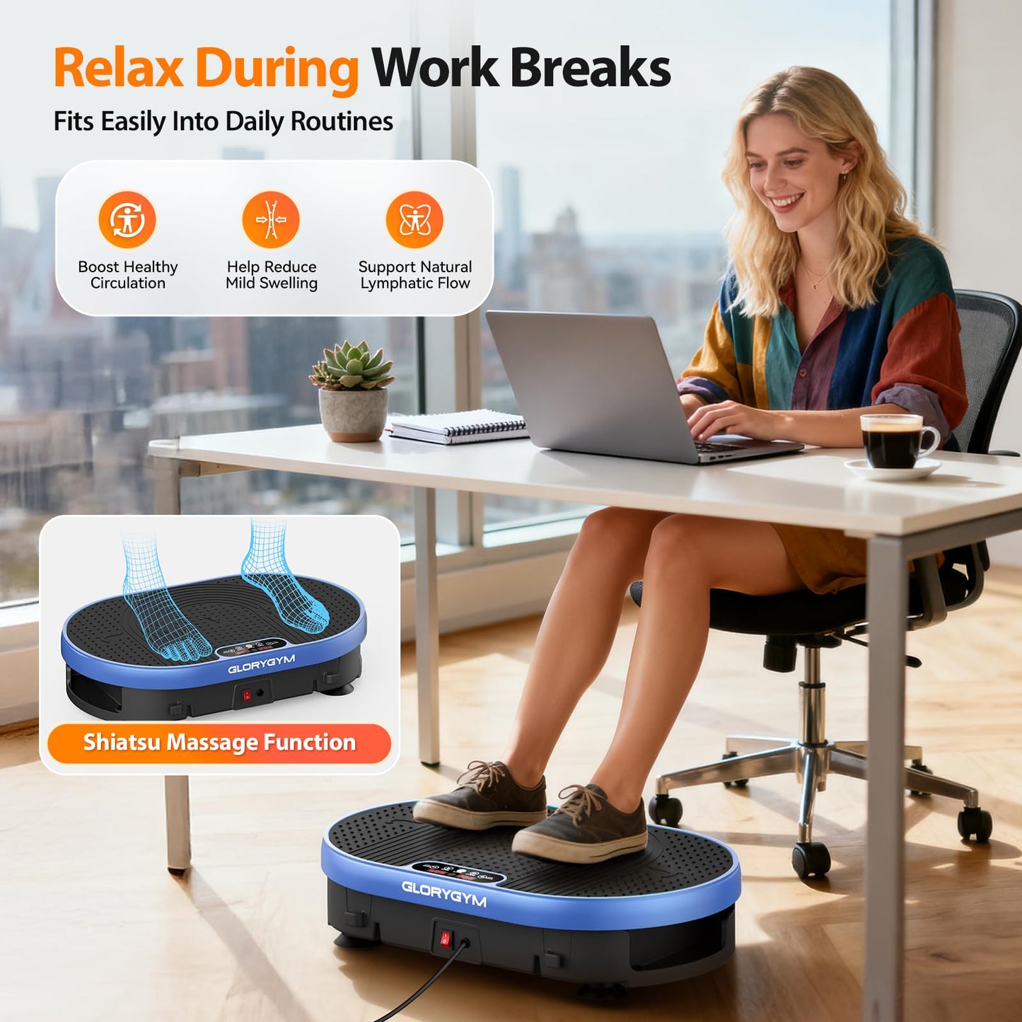 Vibration Plate Exercise Machine for Body Shaker Machine & Weight Loss, Shake Plate with Resistance Bands, 120 Speed Levels, Remote Control, Full Body Workout, Compact Home Gym Equipment
