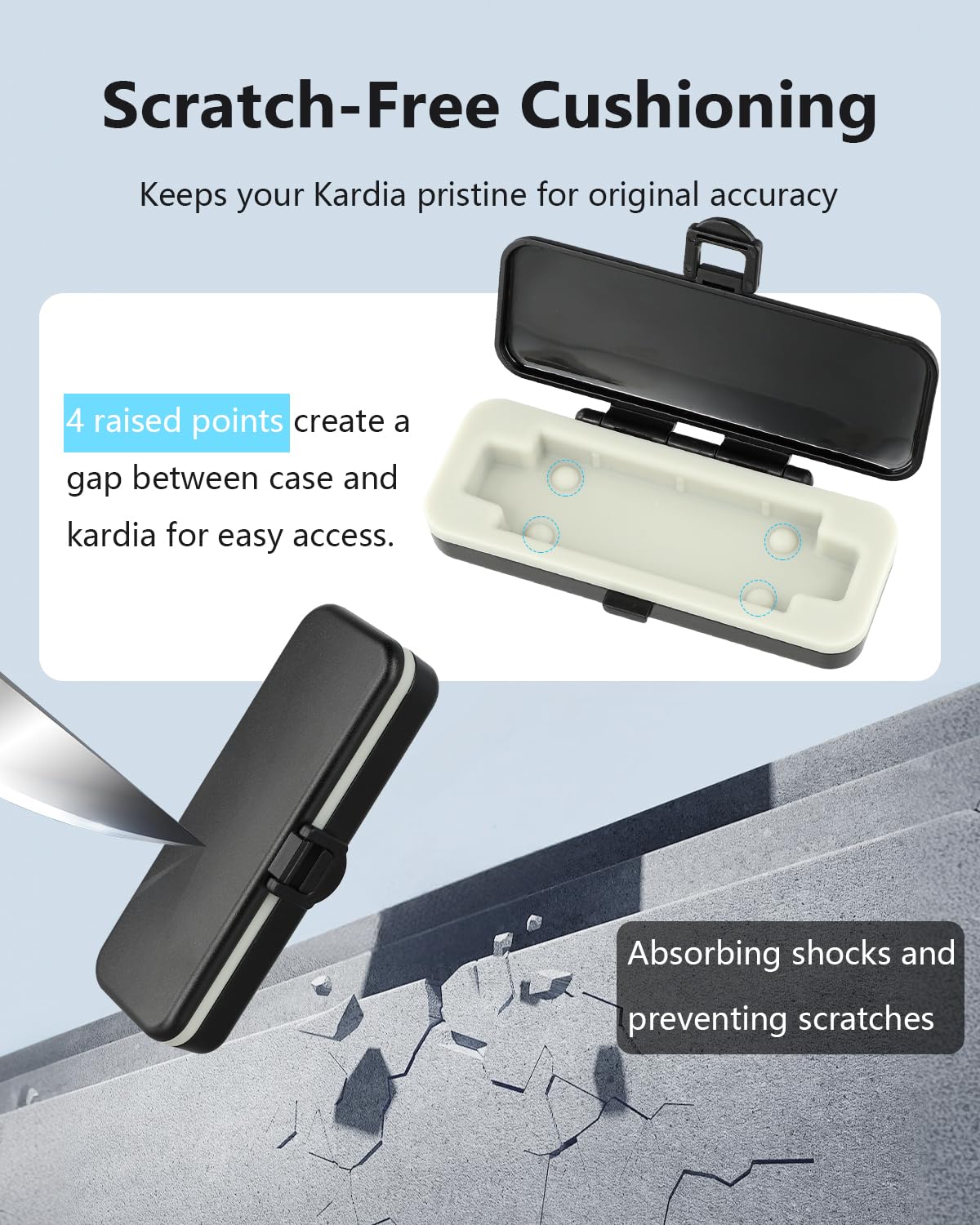 SavvyBloom Kardia Mobile Case Only for KardiaMobile 6L EKG Heart Monitor, KardiaMobile 6L Case with Silicone Pad for Travel and Portable, Protect Kardia (CASE ONLY)