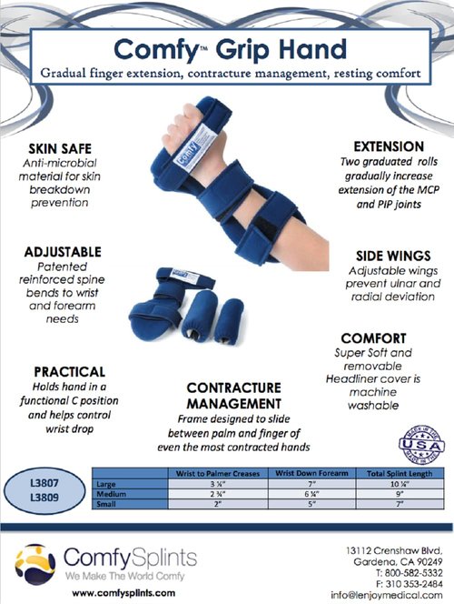 Comfy Splints C-Grip Hand - adult medium - right