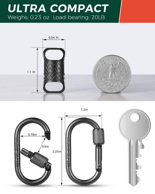 IUMIUN Quick Release Magnetic Keychain, Anti-Fall Detachable Magnet Key Chain with 2 Safety Lock Buttons (Black 1 Pack)