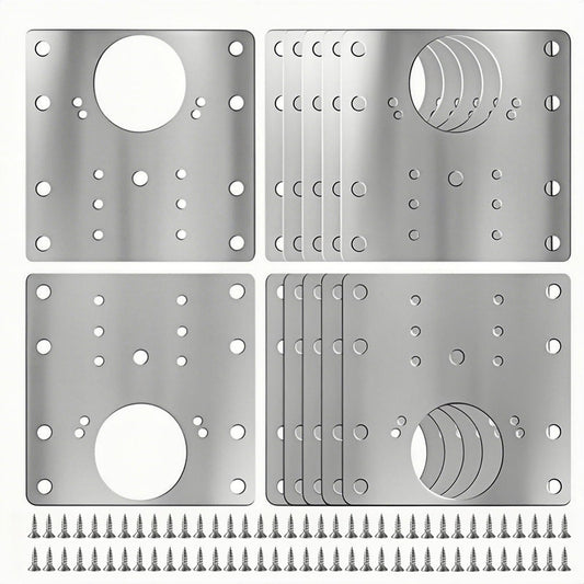 6PCS Cabinet Hinge Repair Plate Kit: FOGZUVR Durable Door Hinge Repair Kit Plate Stainless Steel, Large Hinge Repair Board with Mounting Screws for Kitchen Cabinet, Cupboard Doors and Furniture