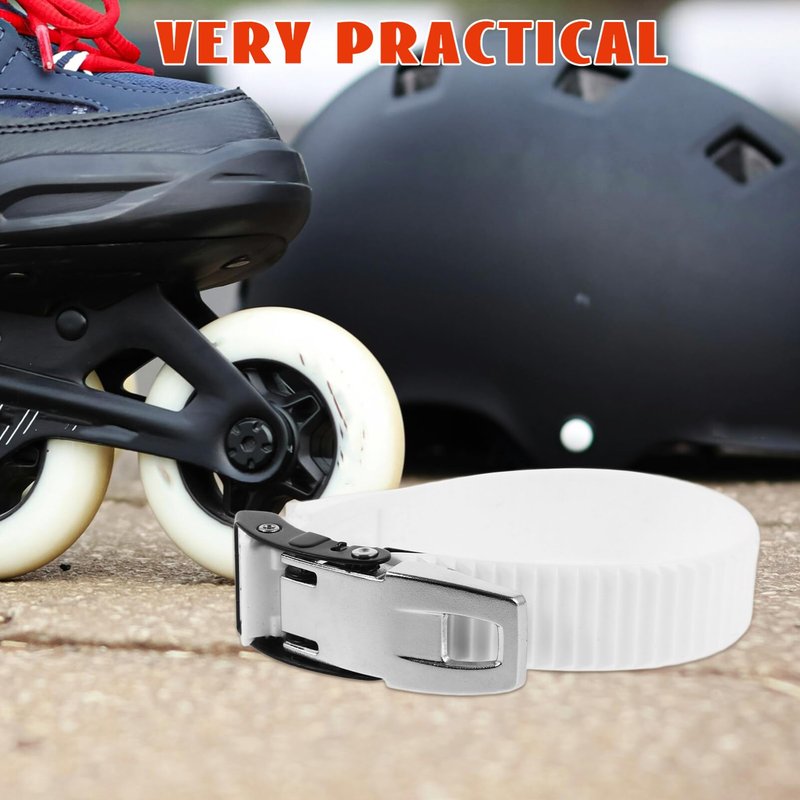 VANZACK Ice Skate Buckle Strap Universal Replacement for Roller Skates Smooth Skating Experience PVC Design White Energy Strap with Screws for Secure Fit