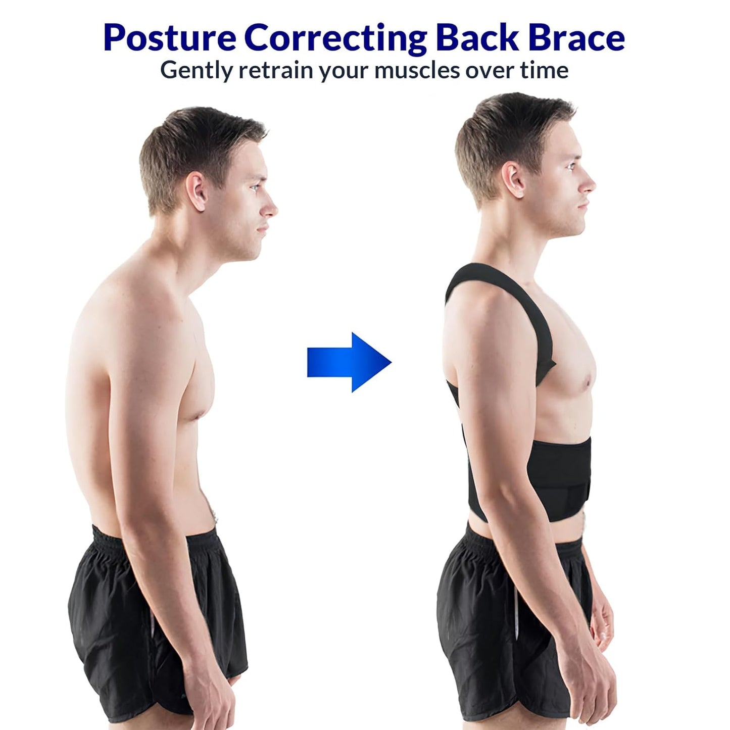 Natural Posture Posture Corrector - Adjustable Lumbar Back Brace & Shoulder Straightener for Support