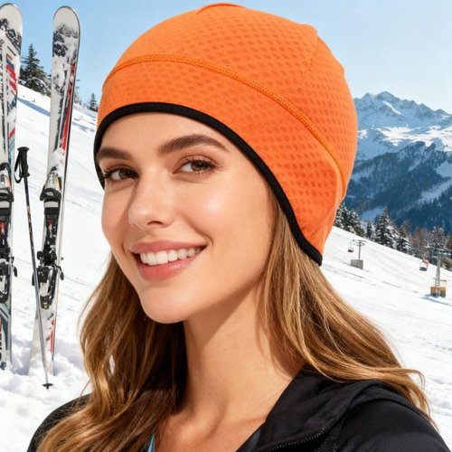 Lightweight Athletic Skull Cap Beanie, Lightweight Quick Dry Sports Helmet Liner for Men Women, Cycling Beanies (US, Alpha, One Size, Black)