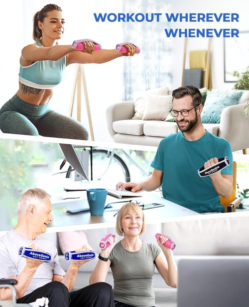 AboveGenius Hand Weights - 6pc Soft Dumbbell Set (1lb, 2lb, 3lb) for Home Workout & Yoga | Comfortable Design