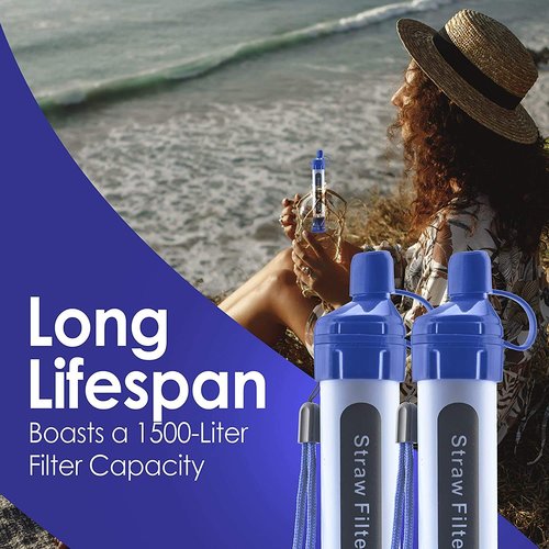 Logest Water Filter Straw - Portable 4-Pack Water Purification System for Camping & Travel
