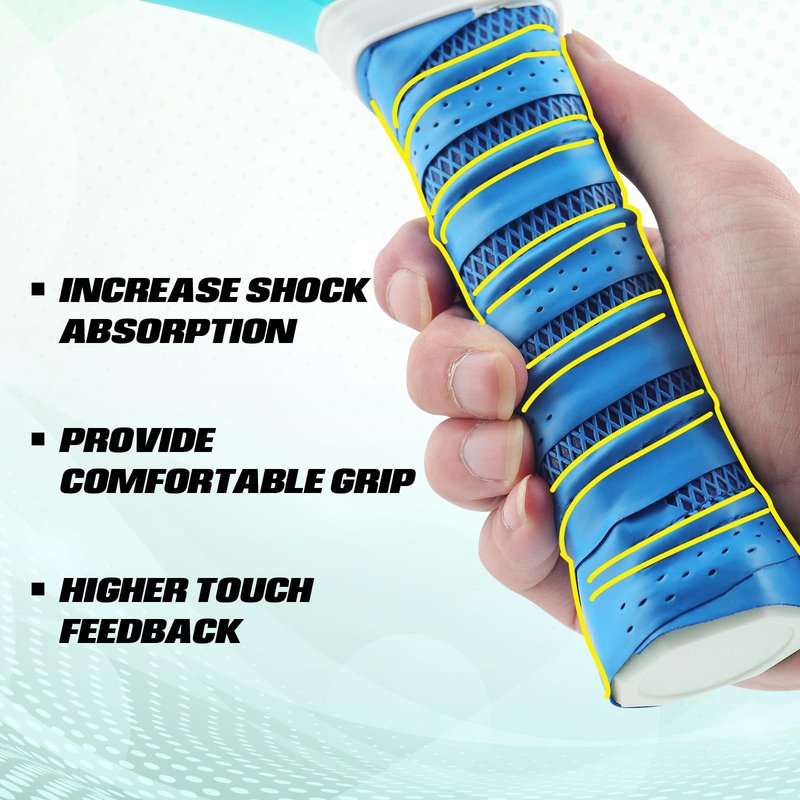 AMA SPORT Pickleball Paddle Grip Tape 2 Pack Pickleball Overgrip Replacement Grip Wrap for Pickleball Rackets Anti-Slip Grip Ridge Easy Installation and Long-Lasting Performance (Blue)
