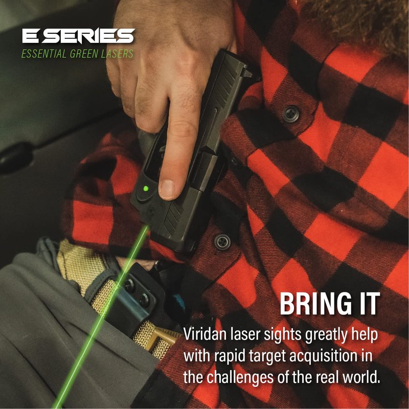 Viridian E Series Green Laser Sight for Springfield Hellcat, Gun Sight with Ambidextrous On and Off Switch, FDE