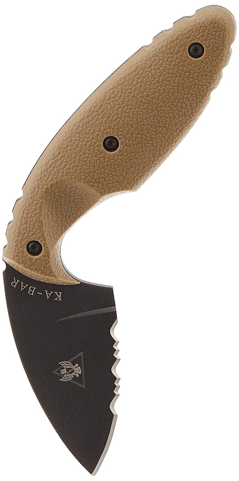 KA-BAR TDI Law Enforcement Fixed Blade Knife 2.3" Fully Serrated Drop Point AUS-8 Matte Blade Zytel Handle Coyote