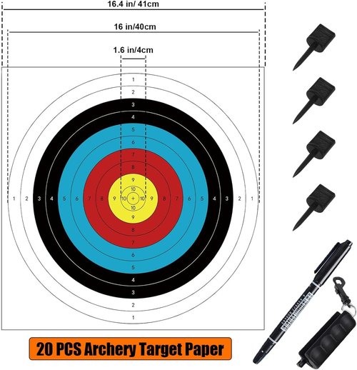 Archery Target - 16x16 Inch 10 Ring Bow and Arrow Target for Hunting & Practice | Durable Design