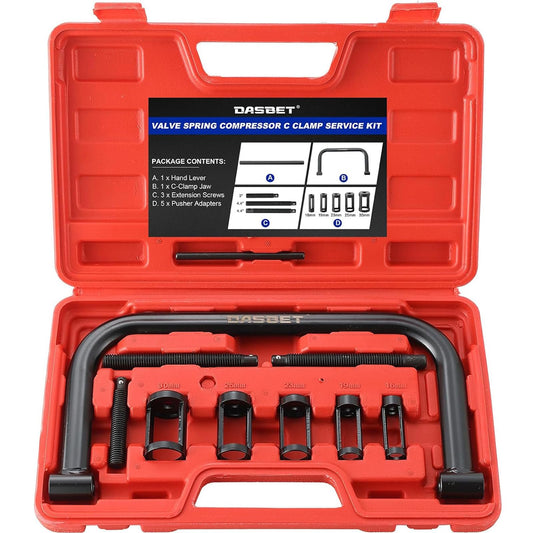 DASBET Valve Spring Compressor C Clamp Service Kit Valve Spring Removal Tool with C Clamp for ATV, Car, Motorcycle, Small Engine Vehicle Equipment