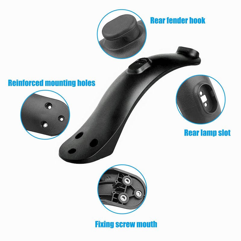 Yungeln Electric Scooter Fender Rear Mudguard Compatible with Xiaomi 1S M365 Pro Electric Scooter Rear Fender with Taillights Replacement Part Accessory