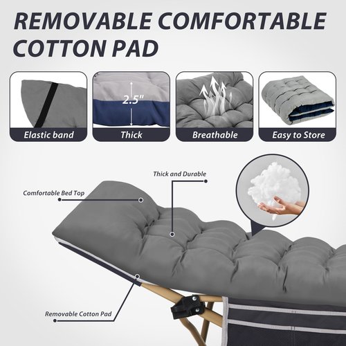 Candockway Folding Camping Cot with Comfy Mattress(Grey),600LBS(Max Load),Portable Cot Bed for Adults Include Carry Bags,28" Wider Sleeping Cots for Home,Office Nap,Outdoor Travel Camp Beach