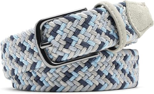 Fabio Valenti Men's Stretch Woven Braided Belt - Versatile 1 3/8" Design for Golf & Casual Wear