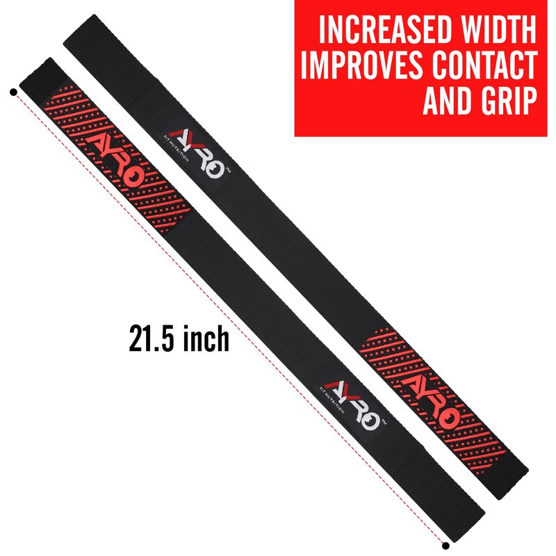 AYRO Lifting Wrist Straps for Weightlifting, Bodybuilding, Powerlifting, Strength Training (Black)