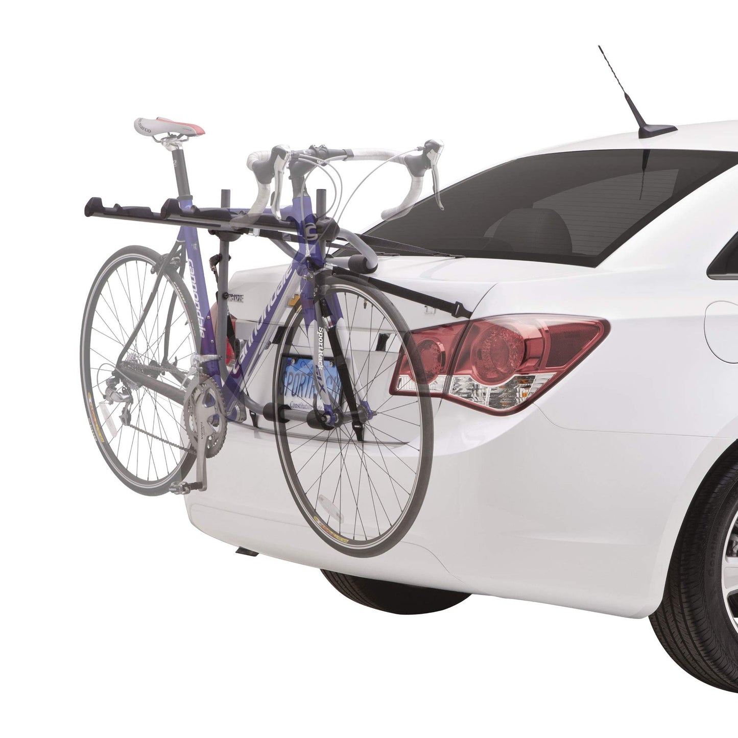 SportRack Back-up 3-Bike Trunk-Mounted Bike Rack – Adjustable Straps – Padding for Bikes and Vehicle – toll-Free Installation - Folds for Storage – 132 lb Weight Capacity