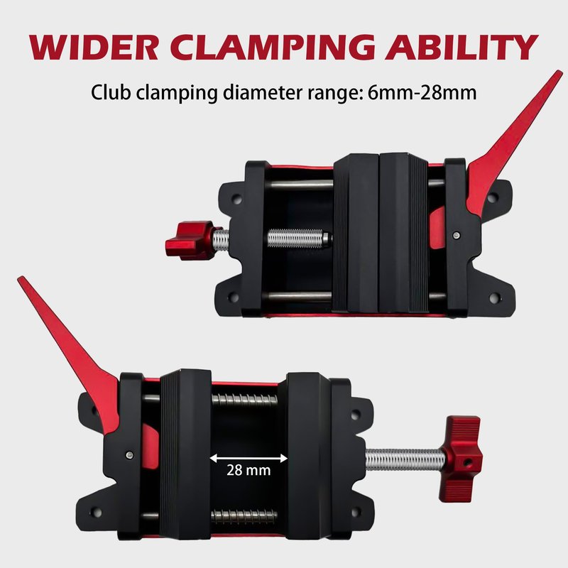NeonArtistry Golf Club Vise Clamp with Quick Release – Aluminum Golf Shaft Clamp for Regripping, Grip Removal, Club Repair (6–28mm Range)