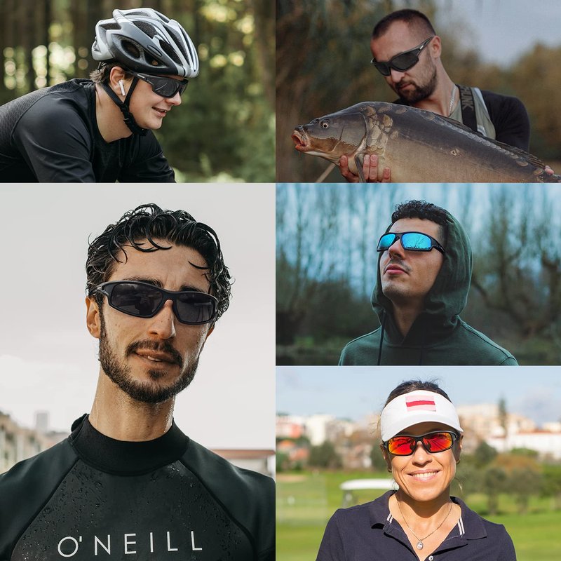 AWGSEE 3PACK Polarized Sports Sunglasses for Men Driving Golf Fishing Running Sun Glasses UV400 Protection