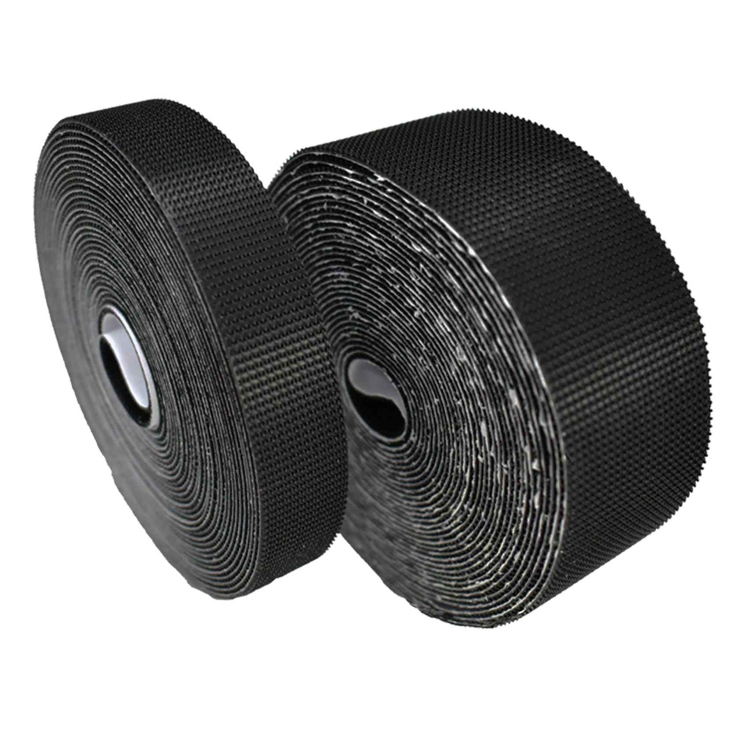 YoFuZiHu [2 Packs] Magic Tapes for 1 or 2 Cars Garage Door Screen, Self Adhesive Hook Tapes Sticky Back Fastening Roll, Nylon Strips Fastener, 1.57'' x 19.7ft (W x L) & 0.78'' x 19.7ft, Black