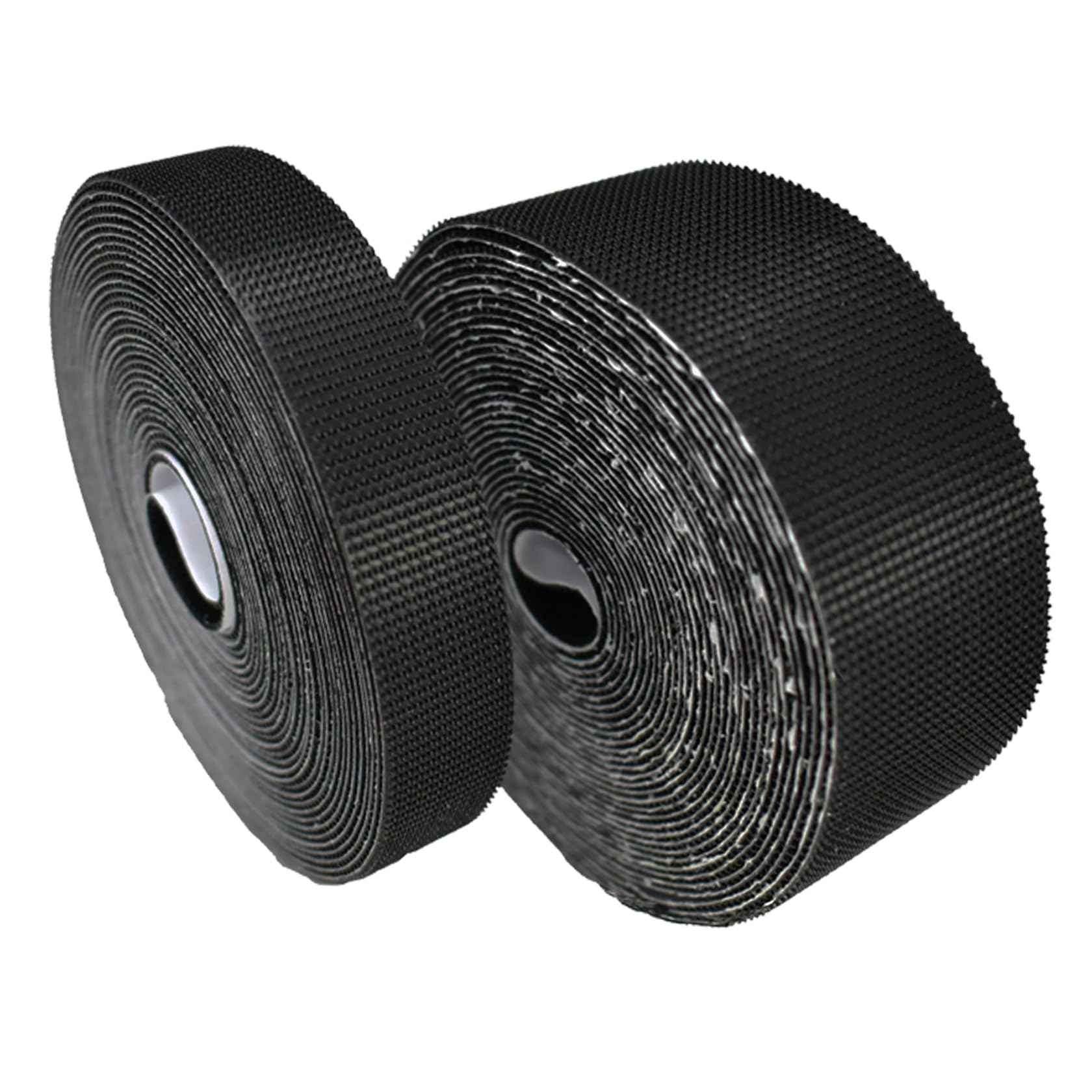 YoFuZiHu [2 Packs] Magic Tapes for 1 or 2 Cars Garage Door Screen, Self Adhesive Hook Tapes Sticky Back Fastening Roll, Nylon Strips Fastener, 1.57'' x 19.7ft (W x L) & 0.78'' x 19.7ft, Black