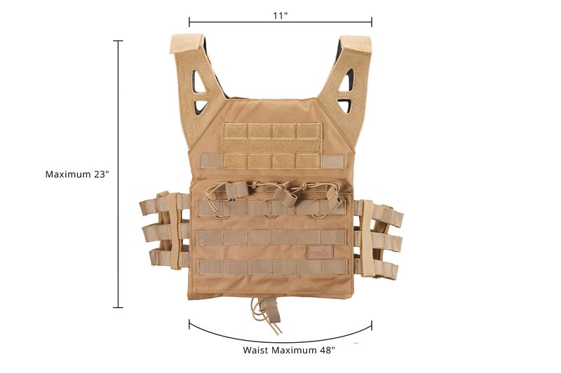 Lancer Tactical Airsoft Lightweight Molle Tactical Vest with Retention Cords-One size Fully adjustable Customizable Fit