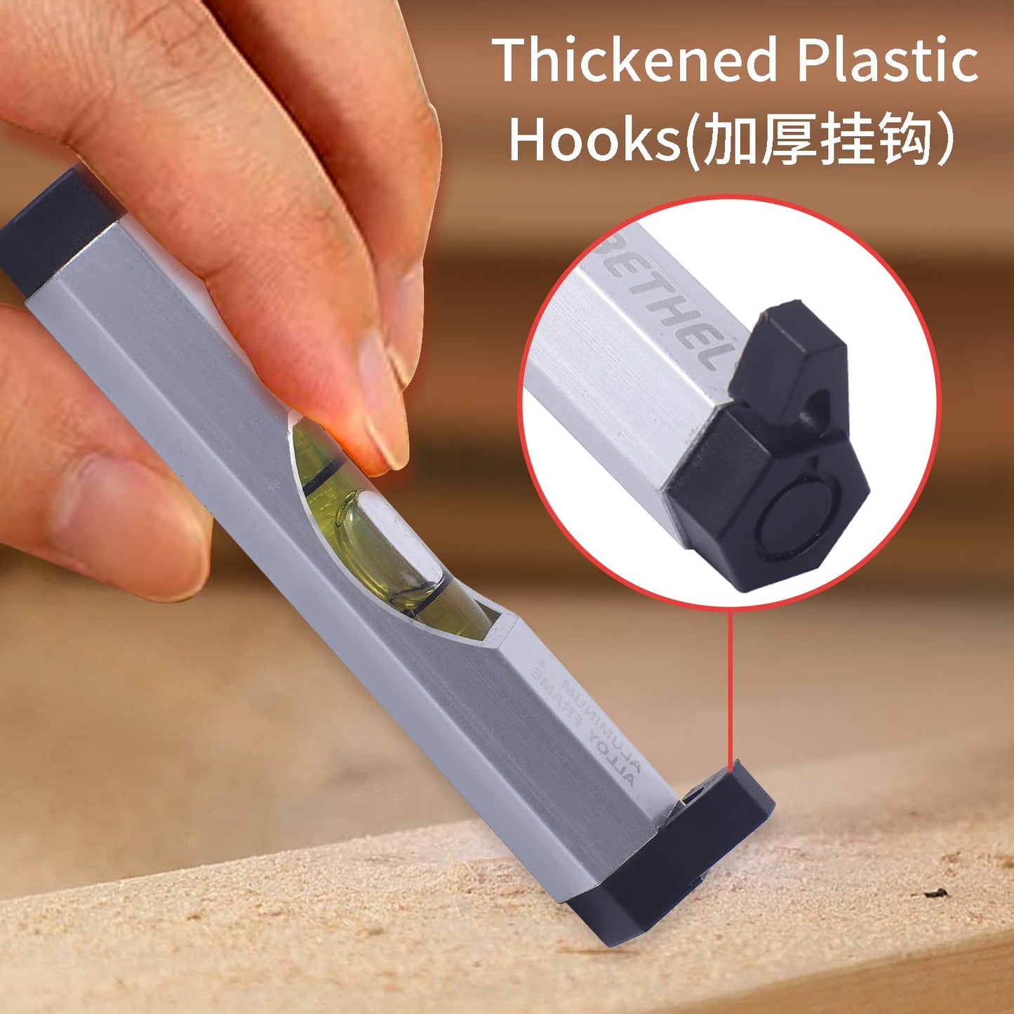 BETHEL 3 Packs Bubble Line Level String Tools, Aluminum Mini Leveler for Construction, Engineering, Camping, DIY Projects