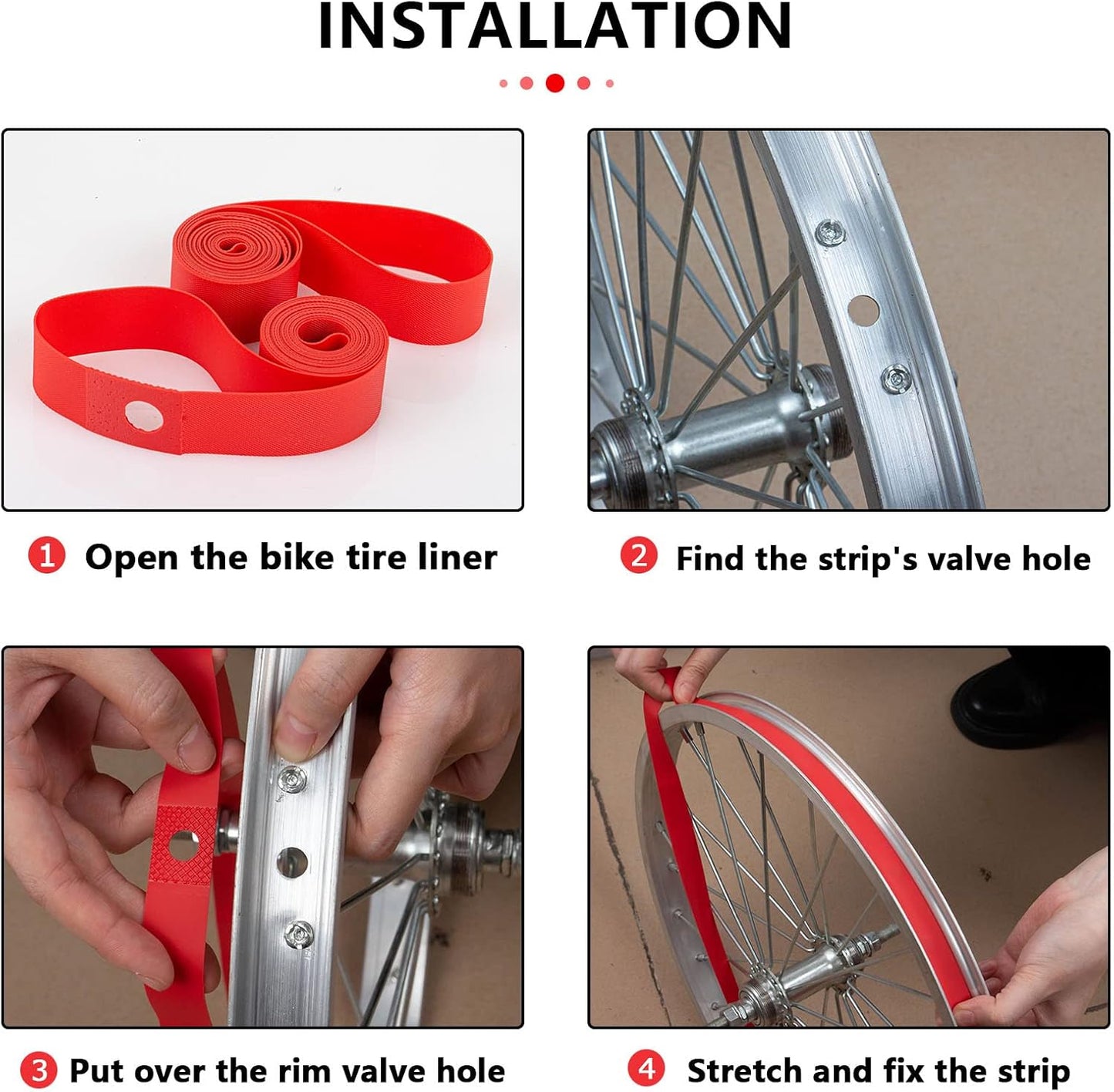 PSLER Bicycle Rim Liner - Durable Tire Protection Strip | 2-Pack Bicycle Accessories