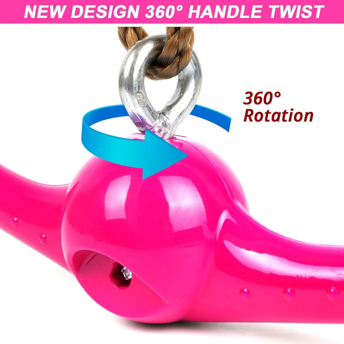 YAMIPROBI Ninja Twister Swing Spins Set - 360° Handle Twist & Spin Flips Toy for Kids | Pink Ninja Warrior Accessories