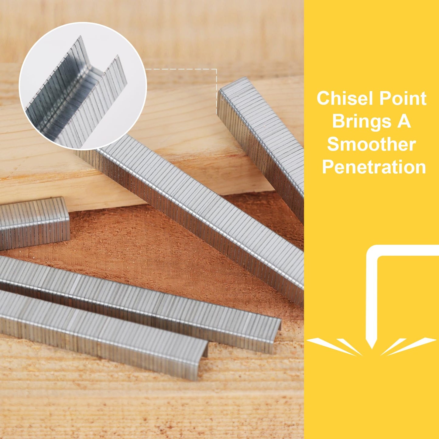 YEAHOME Heavy Duty Staples, 2000 Counts 9/16 inch T50 Staples, 20 Gauge Galvanized 3/8 Inch Crown Upholstery Staple for Pneumatic, Electric T50 Staple Gun