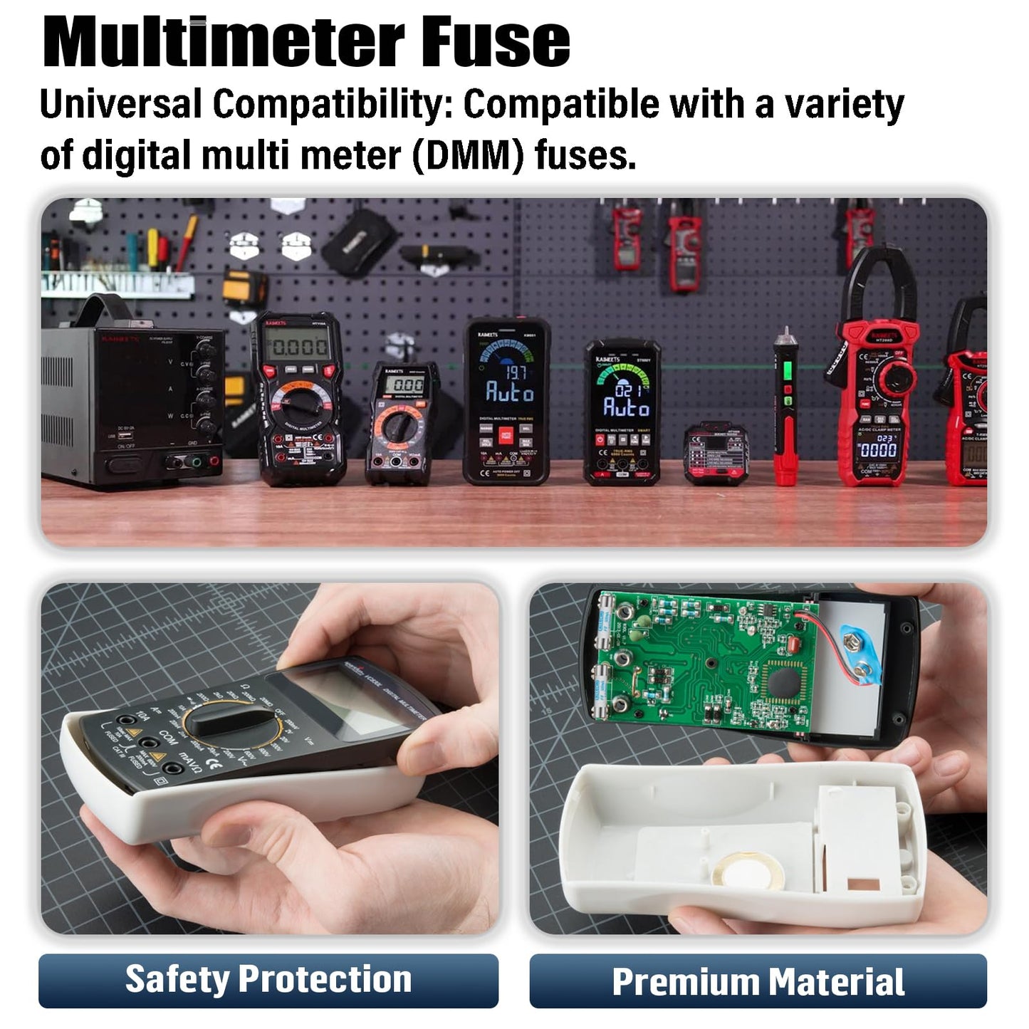 ALLECIN FF10A Multimeter Fuse 10A 600V 6.3x32MM Digital Multi Meter Fast Acting Fuses 10 Amp 600 Volt 0.25x1.26Inch Nickel-Plated Brass Ceramic Fast Blow Multimeters Fusibiles (Pack of 10Pcs)