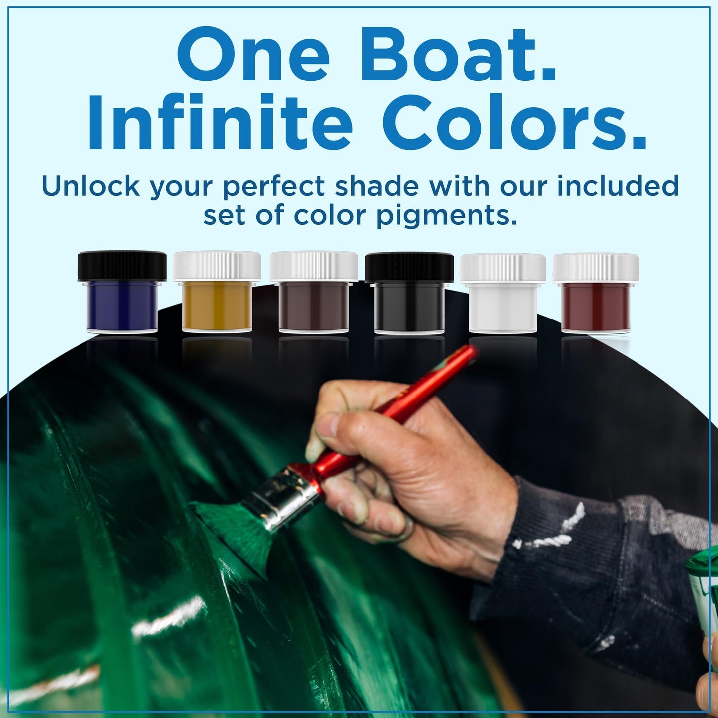 Marine Coat One Iso/Npg Gel Coat White with Wax with MEKP Catalyst for Hardening, with 6 Color Tinting Pigments, Gel Coat Repair Kit for Boats, Fiberglass (1 Quart)