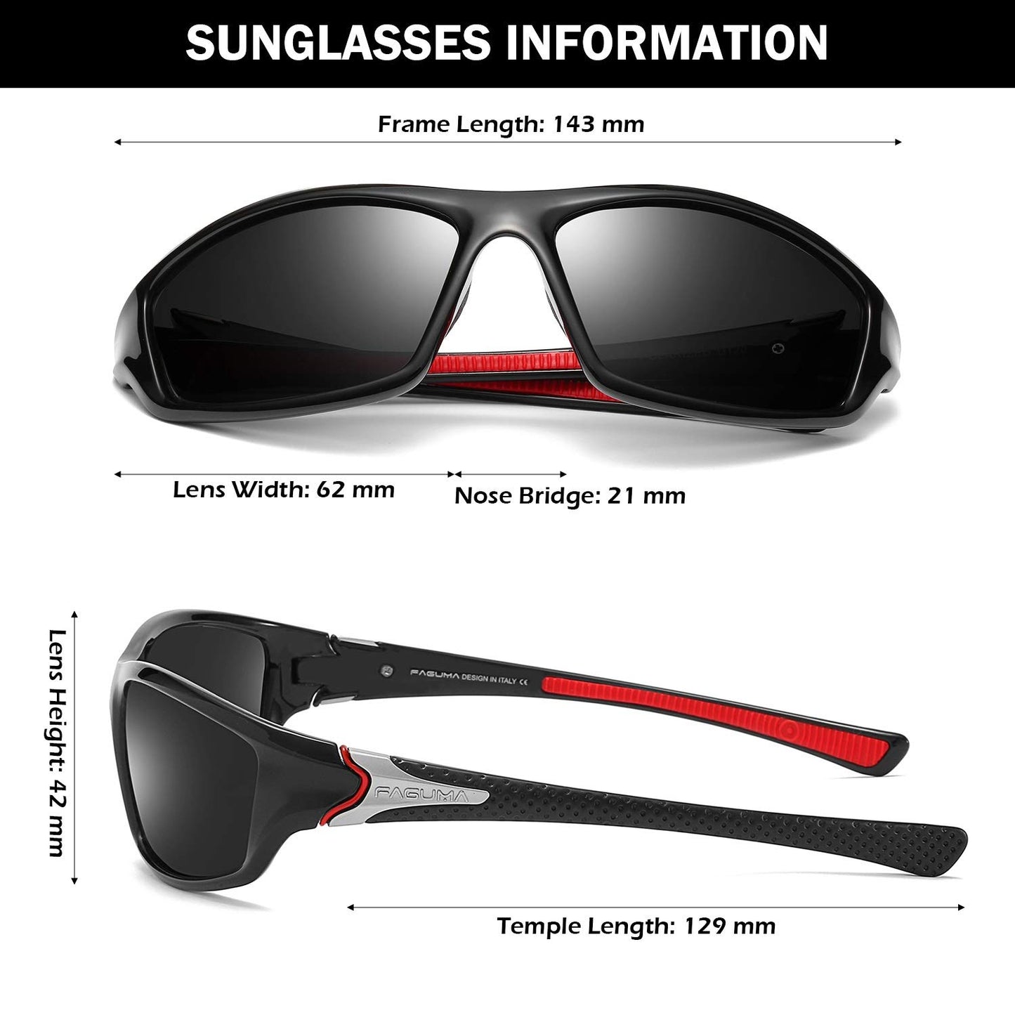 FAGUMA Sports Polarized Sunglasses For Men UV400 Protection