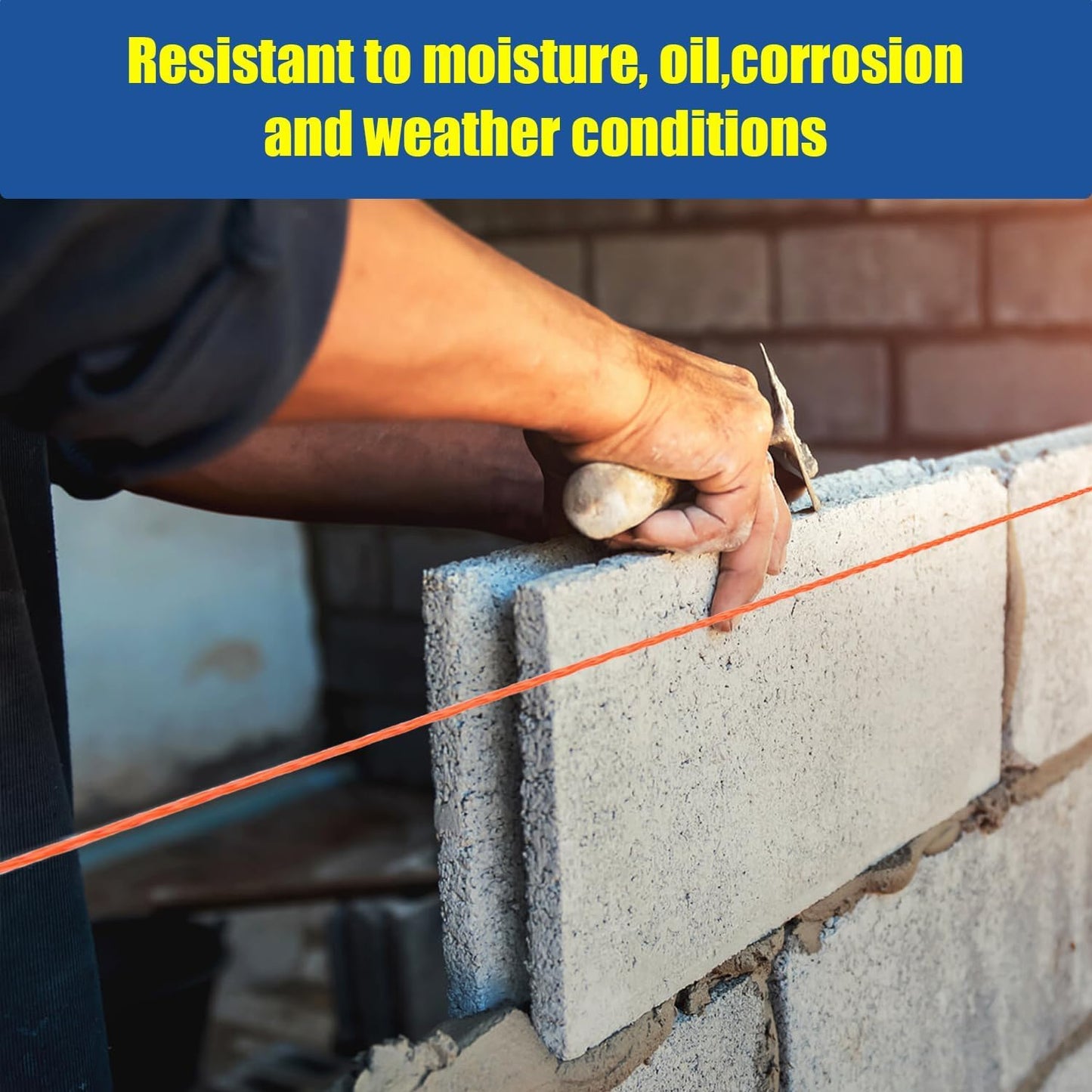 LURKA Mason Line String,#18 540 Feet 8 Braided Construction Nylon Line with Spool Fluorescent Orange String Line for Precision Work, DIY, and Gardening Projects (Fluorescent Orange)