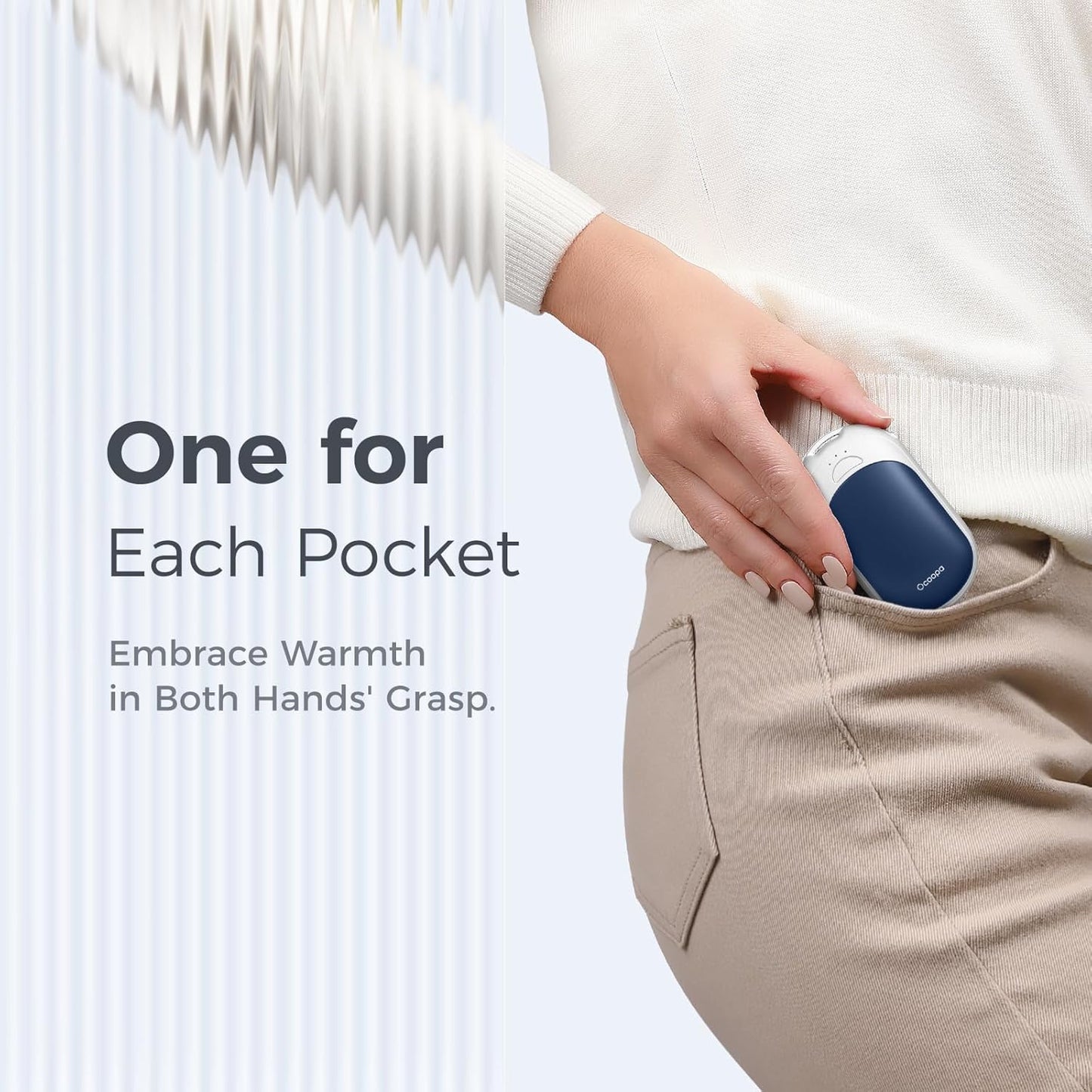 OCOOPA Magnetic Rechargeable Hand Warmers - Ultrathin Portable Electric Heaters | 2-Pack for Men & Women