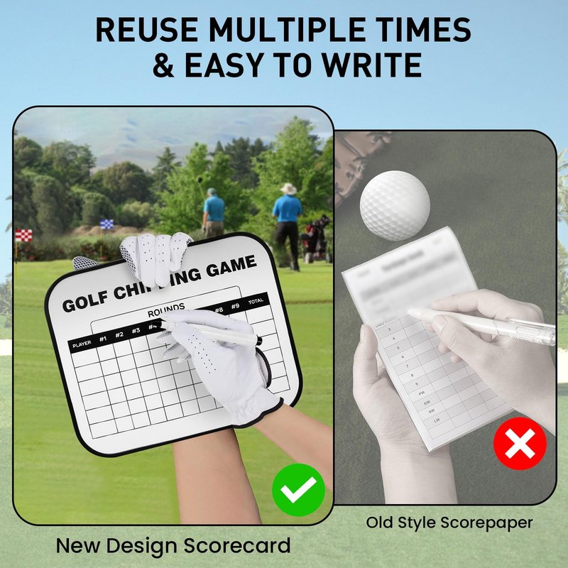 VEASAERS Golf Scorecard Board Erasable with 1 Free Pen, Plastic Write on Whiteboard Dry Erase Score Card Holder Accessories Gift for Men Women Golfer (2 Pack Whiteboard)