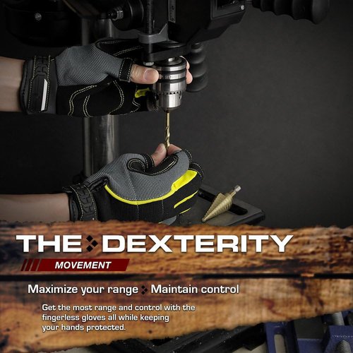 Glove Station Tactile Series Fingerless Work Gloves - Enhanced Grip & Durable Synthetic Leather