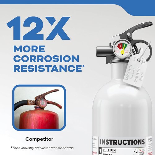 Kidde Fire Extinguisher - Marine Safety Device for Boats | Single-Use 5BC Size