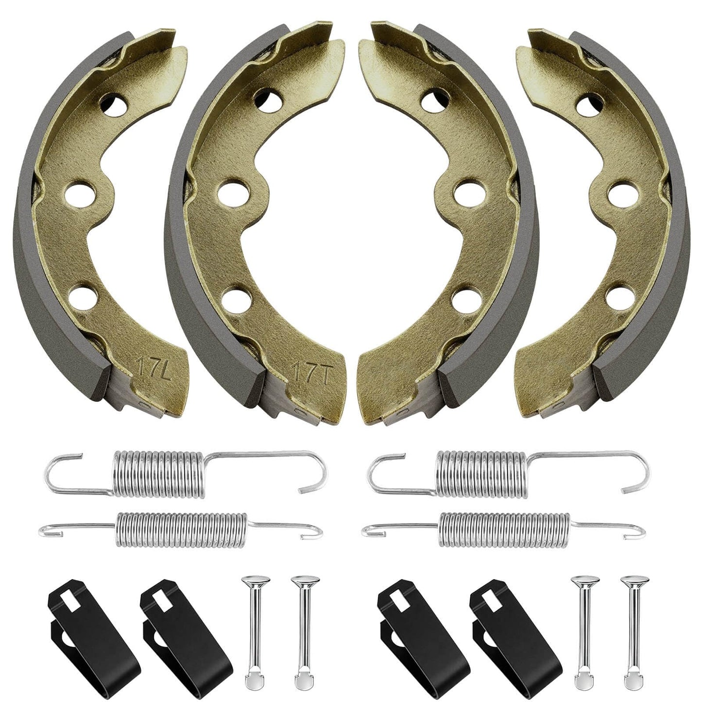 LEAPGOMAX Club Car Brake Shoes and Spring Kit for DS G&E 1995-up (Automatic Adjust)& Precedent 1018232-01 Golf Cart Replacement Brake Shoe Pads (2 Short & 2 Long)
