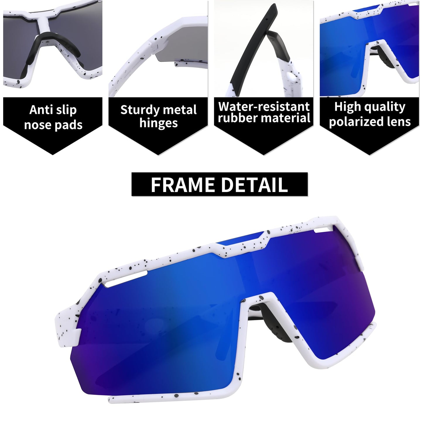 FEISEDY Polarized Kids Sunglasses Youth Sports Cycling Shades,UV400 Protection For Teens Baseball Tennis Sunglasses B0092